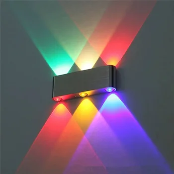 LED sieniniai šviestuvai Aliuminio prožektorius Lauko viduje Universalus aukštyn ir žemyn RGB spalvota lemputė 110V / 220V Didelės galios 6W 8W LED sieninis šviestuvas
