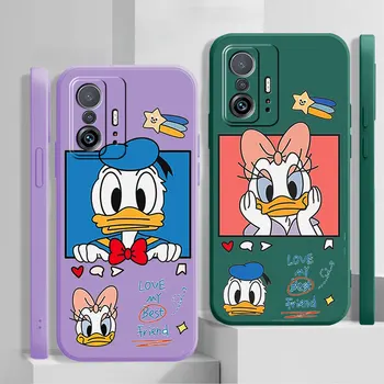Disney Donald Dasiy Duck prabangus dėklas, skirtas Xiaomi Mi 10 Lite 11 Lite 12T Pro 11T 9 SE 11 Pro 10T Matte Coque Square Liquid Cover