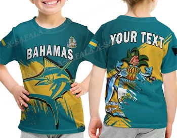 Love BAHAMAS Country Flag Herbas Kids Size Children 3D Print Mesh Fiber T-Shirt Summer Streetwear Shorts Sleeve Sport-1