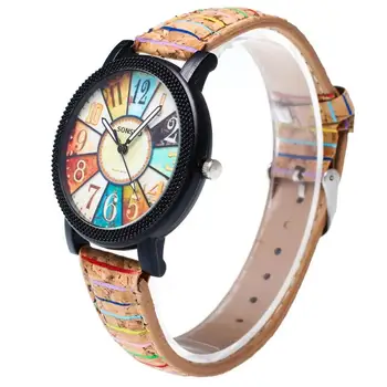 Vintažiniai laikrodžiai moterims Moterys Laikrodžiai su įvairiaspalviu vaivorykštės rašto austu laikrodžiu Laisvalaikio apyrankės laikrodis Nuostabus festivalis