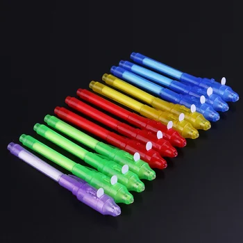 Mišrus nešiojamas LED rašiklis Pinigų tikrinimo rašiklis Nematomas rašalo rašiklis Šviesos rašiklis su UV šviesa parduotuvės mokyklai (atsitiktinė spalva)