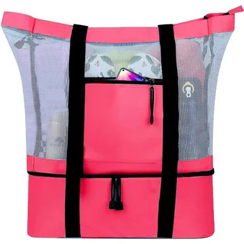 Nešiojamas lauko iškylų krepšys kempingo paplūdimio tinklo krepšys nuimamas šaldymo krepšio pakuotė lauko kelioninio laikymo krepšio įtaisas