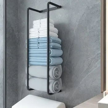 Nerūdijančio plieno rankšluosčių kabykla su varžtais Sieninis vonios rankšluosčių stovas Moderni vertikali vonia Dušo rankšluosčių organizatorius Vonios reikmenys