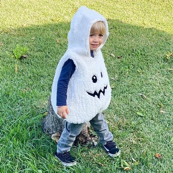 Naujagimio kūdikio Helovino kostiumo animacinis filmas Spausdinti Fuzzy Berankovės V formos kaklo gobtuvas Cosplay drabužiai berniukams mergaitėms 6 mėnesiai-3 metai
