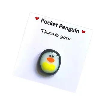 2022 Mažas kišeninis pingvino apkabinimas Miniatiūrinis pingvino kišeninis apkabinimo dovana jos ypatingam pingvino kišenės atminimo ornamentui Mielas gyvūnas
