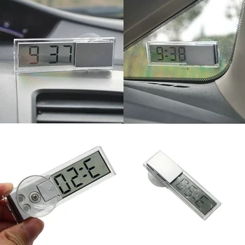 Automobilio priekinio stiklo prietaisų skydelis Skaitmeninis laikrodis Skaidrus dizainas Siurbimo laikrodis Automobilio stiliaus priedai