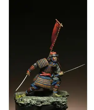 1/24 75MM Senovės samurajų karys vyras 75MM Dervos figūrėlė Modelių rinkiniai Miniatiūrinis gk Unassembly Unpainted