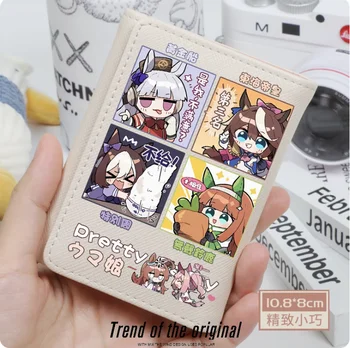 Anime Umamusume Pretty Derby Speical Week Fashion Wallets PU Piniginės kortelės monetos Hasp pinigų krepšys Cosplay dovana B008
