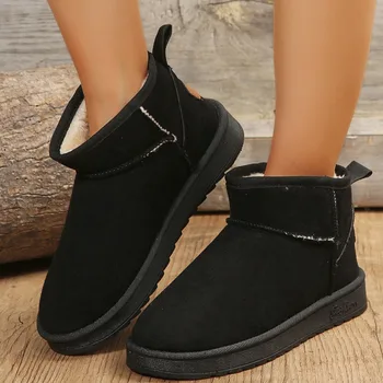 Batai Moteris 2023 Prekės ženklas Įsispiriami moteriški batai Žieminiai kieti karšti išpardavimai Trumpi pliušiniai sniego batai Aukštos kokybės apvalūs kojų kulkšnies batai