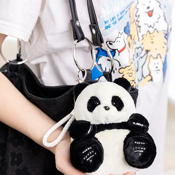 Panda Pliušinis raktų pakabukas Žaislas Mieli iškamšos Gyvūnai Panda Pliušiniai mini lėlės animacinis filmas Anime Minkšti vaikiški žaislai Pakabukas Dovanų krepšys Pakabukas